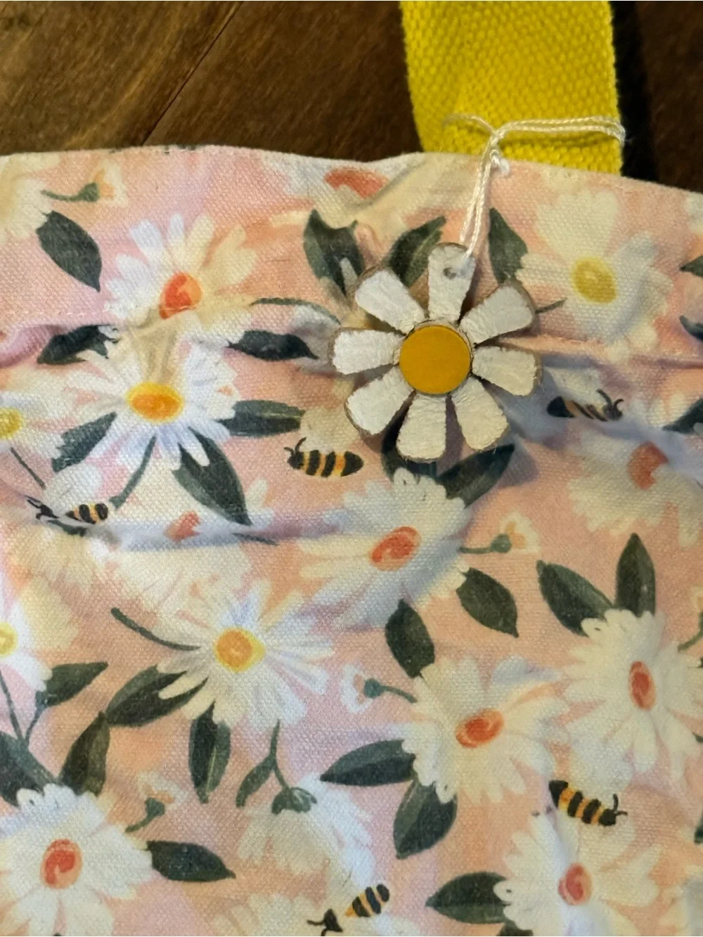 Daisy Bees Canvas Market Tote